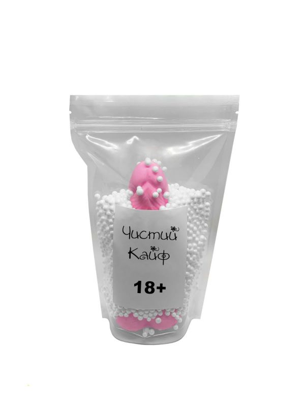Мило у формі пеніса Чистий Кайф Pink size L, крафтове мило-член, натуральне