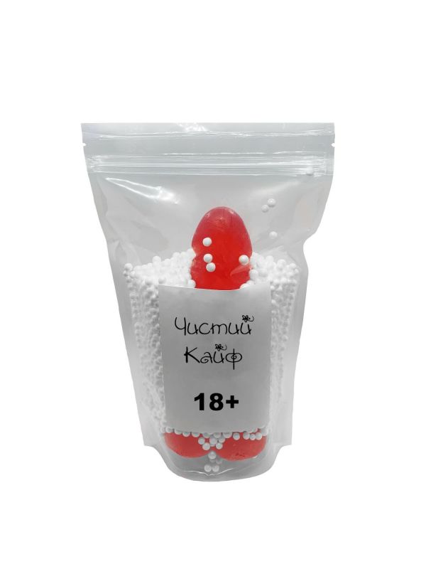 Мило у формі пеніса Чистий Кайф Red size L, крафтове мило-член, натуральне