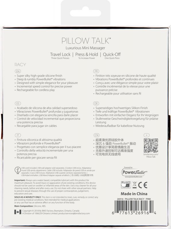 Розкішний вібратор Pillow Talk - Racy Pink з кристалом Swarovski для точки G, подарункове паковання