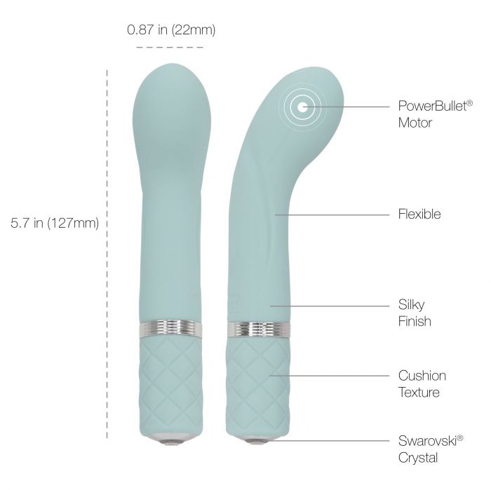 Розкішний вібратор Pillow Talk - Racy Teal з кристалом Swarovski для точки G, подарункове паковання