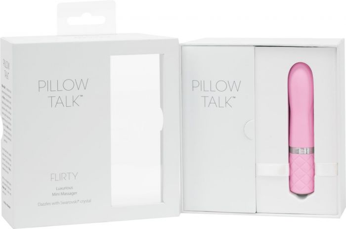 Розкішний вібратор PILLOW TALK - Flirty Pink з кристалом Swarovski, гнучка головка