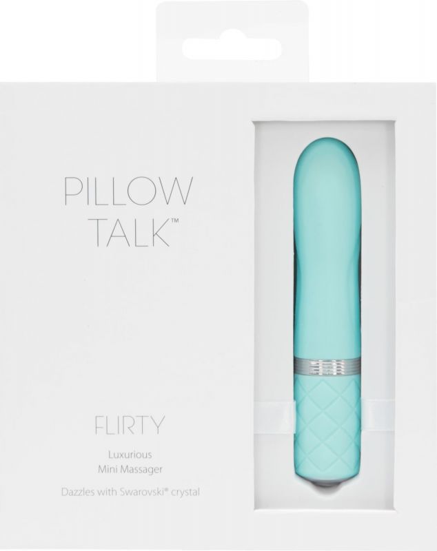 Розкішний вібратор PILLOW TALK - Flirty Teal з кристалом Swarovski, гнучка головка