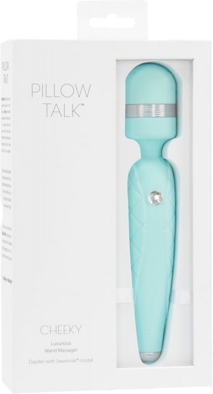 Розкішний вібромасажер PILLOW TALK - Cheeky Teal з кристалом Swarovski, плавне підвищення потужності