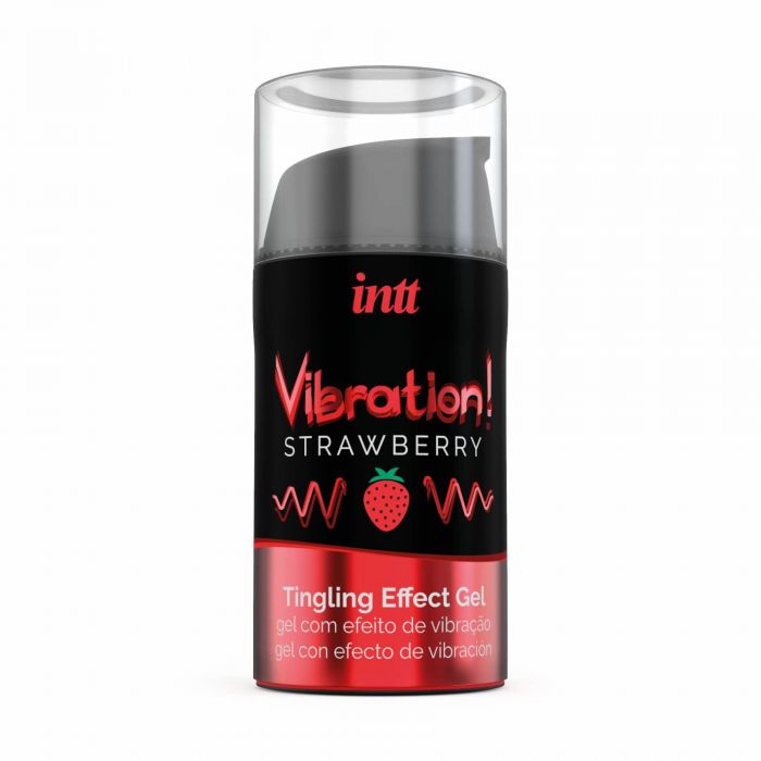 Рідкий вібратор Intt Vibration Strawberry (15 мл), густий гель, дуже смачний, діє до 30 хвилин