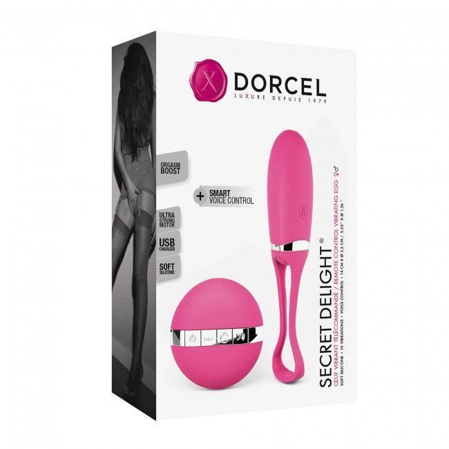 Віброяйце Dorcel Secret Delight Magenta з пультом ДК, з турборежимом і голосовим керуванням