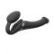 Безремінний страпон з вібрацією Strap-On-Me Vibrating Black M, діаметр 3,8см, пульт ДК, регульований