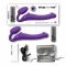Безремінний страпон з вібрацією Strap-On-Me Vibrating Violet M, діаметр 3,8 см, пульт ДК, регульований