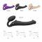 Безремінний страпон з вібрацією Strap-On-Me Vibrating Violet XL, діам. 4,7см, пульт ДК, регульований