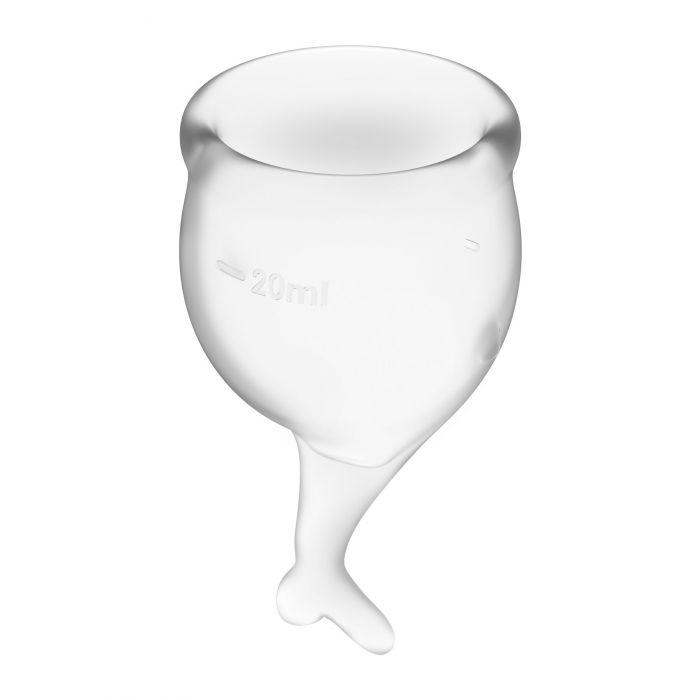 Набір менструальних чаш Satisfyer Feel Secure (transparent), 15мл і 20мл, мішечок для зберігання