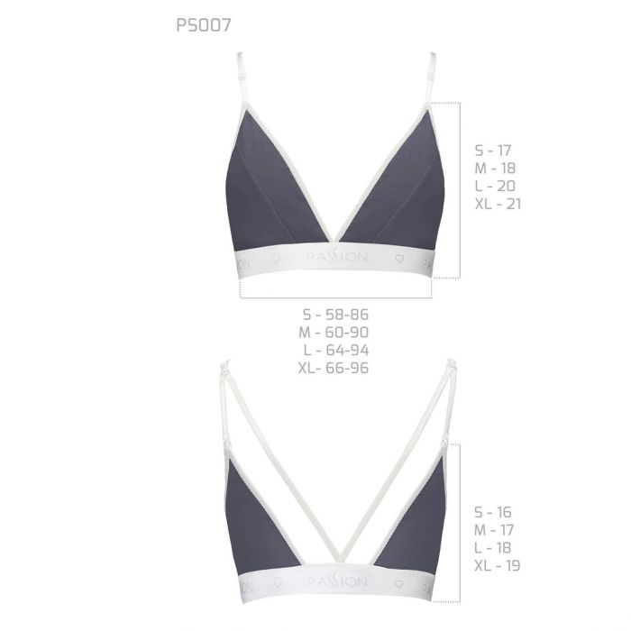 Спортивний топ з подвійними бретелями Passion PS007 TOP S, dark grey