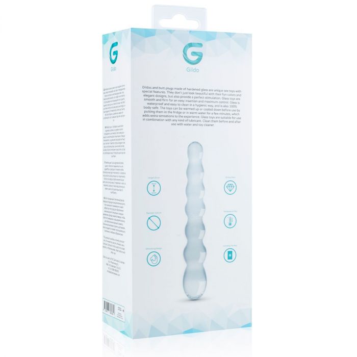 Скляний дилдо у вигляді намистин Gildo Glass Dildo No. 19