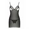 Сорочка з вирізами на грудях, стрінги Passion LOVELIA CHEMISE XXL/XXXL, black