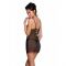 Сорочка з вирізами на грудях, стрінги Passion LOVELIA CHEMISE XXL/XXXL, black