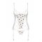 Корсет з підв'язками, стрінги Passion LOVELIA CORSET L/XL, white