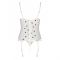 Корсет з підв'язками, стрінги Passion LOVELIA CORSET L/XL, white