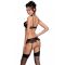 Сексуальний комплект з поясом для панчіх Passion LOVELIA SET L/XL, black
