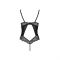 Боді з еко-шкіри та мережива Passion LOONA BODY S/M, black