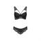 Комплект з еко-шкіри та мережива Passion LOONA SET S/M, black, бра і трусики