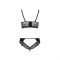Комплект з еко-шкіри та мережива Passion LOONA SET S/M, black, бра і трусики