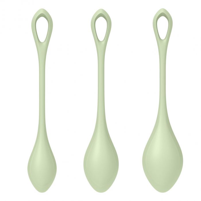 Набір йоні-намистин Satisfyer Yoni Power 2 Light Green, діаметр 2-2,5-3 см, маса 22-44-73 г
