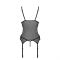 Корсет із підв’язками та ажурним ліфом Passion CHRISTA CORSET L/XL, black, стрінги в комплекті