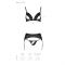 Комплект з екошкіри Passion MILEY SET S/M, black, трусики, бюстгальтер, пояс для панчіх