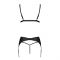 Комплект з екошкіри Passion MILEY SET S/M, black, трусики, бюстгальтер, пояс для панчіх