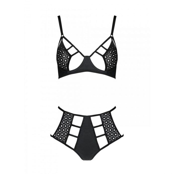 Розпродаж!!! Комплект з екошкіри Passion Tamaris Set black L/XL, бюстгальтер та трусики
