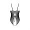 Боді з ажурним декором та відкритим кроком Passion URSULA BODY L/XL, black