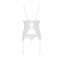 Корсет із пажами, трусики з ажурним декором та відкритим кроком Passion URSULA CORSET L/XL, white