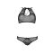 Комплект: бра, трусики з ажурним декором та відкритим кроком Passion URSULA SET L/XL, black