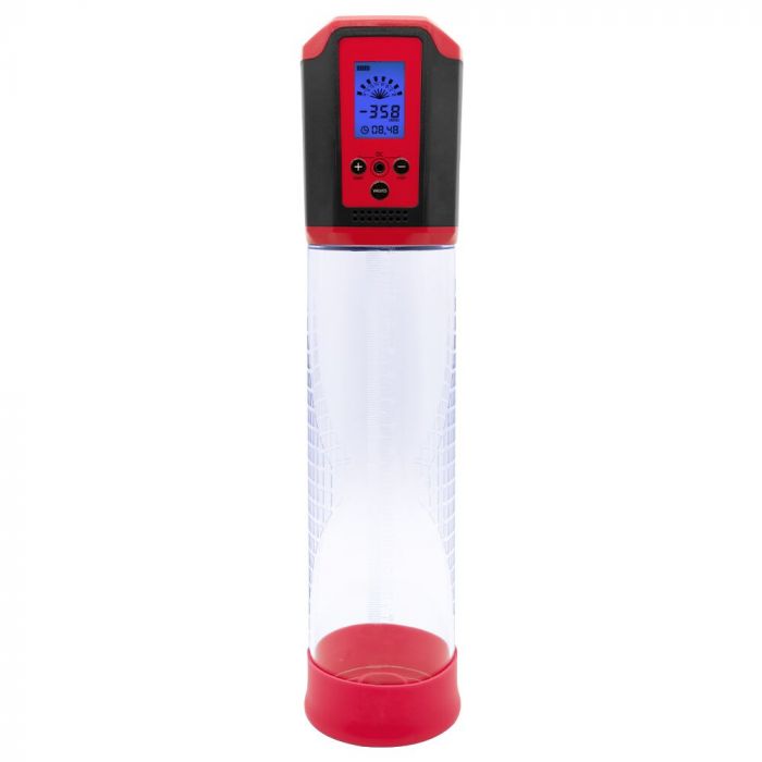 Автоматична вакуумна помпа Men Powerup Passion Pump Red, LED-табло, перезаряджувана, 8 режимів