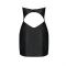 Мінісукня з екошкіри Passion CELINE CHEMISE L/XL, black, шнурівка, трусики в комплекті