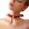 Чокер-серце з великими шипами, із натуральної шкіри Art of Sex - Crystal, колір червоний