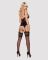 Сатиновий мереживний корсет Obsessive 810-COR-1 babydoll & thong S/M, чорний, корсет, танга