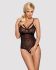 Мереживне боді з доступом Obsessive 818-TED-1 teddy L/XL, чорне