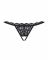 Мереживні танги з двома отворами Obsessive 831-THC-1 crotchless thong S/M, чорні, бантики