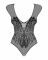 Бодістокінг із великої сітки з мереживом Obsessive B112 teddy S/M/L, чорний, з доступом