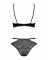 Еротичний комплект під латекс зі стрепами Obsessive Bagirela 2-pcs set L/XL, чорний, під леопард, бю