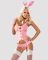 Еротичний костюм зайчика Obsessive Bunny suit 4 pcs costume pink L/XL, рожевий, топ з підв’язками