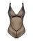 Мереживне боді з декольте Obsessive Estiqua teddy M/L, чорне, широкі лямки