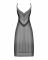 Напівпрозора довга сорочка Obsessive Estiqua chemise XS/S, чорний, асиметричний крій
