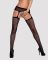Сітчасті панчохи-стокінги з квітковим малюнком Obsessive Garter stockings S207 XL/XL, чорні, доступ