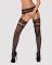 Панчохи-стокінги із комбінованою сіткою Obsessive Garter stockings S214 S/M/L, чорні