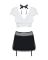 Еротичний костюм секретарки Obsessive Secretary suit 5pcs black L/XL, чорно-білий, топ, спідниця, ст