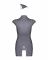 Еротичний костюм стюардеси Obsessive Stewardess 3 pcs grey L/XL, сірий, сукня, стрінги, пілотка