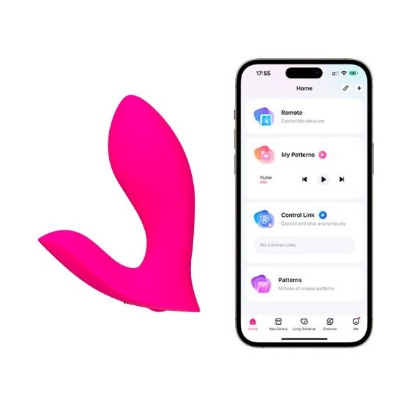 Смарт-вібратор у трусики Lovense Flexer, манливий рух + вібрація, стимуляція клітора та точки G