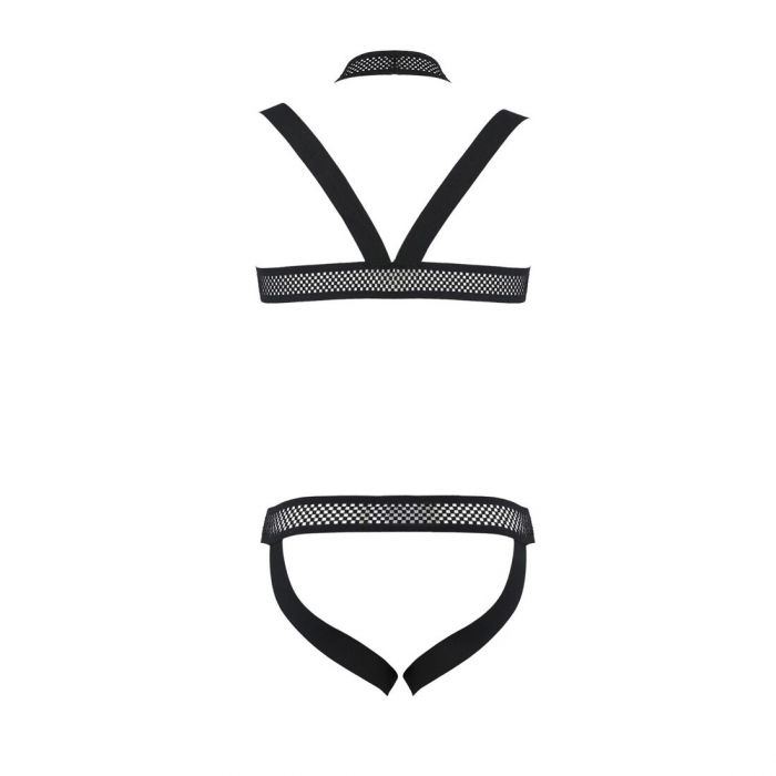 Комплект чоловічої білизни з кріпленнями Passion 043 JACOB XXL/XXXL Black, труси, шлейки