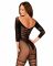Сітчастий бодістокінг з імітацією підв’язок Obsessive Bodystocking G329 XL/XXL, black, з доступом
