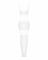 Сітчастий бодістокінг з імітацією топа та шортів Obsessive Bodystocking G330 S/M/L, white, з доступо